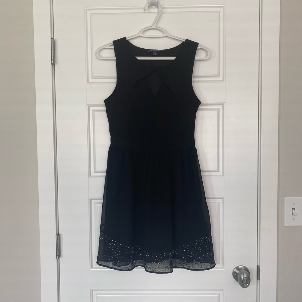 American Eagle Outfitters Black Chiffon Cocktail Dress
